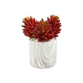 Succulent Artificial Plant in Marble Finish Vase