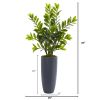 Zamioculcas Artificial Plant in Gray Planter