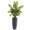 Zamioculcas Artificial Plant in Gray Planter