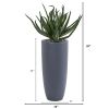 Aloe Artificial Plant in Gray Planter