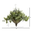 Dusty Miller Artificial Plant in Hanging Bowl