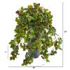 Raspberry Artificial Plant in Gray Planter