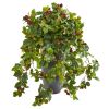 Raspberry Artificial Plant in Gray Planter