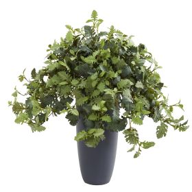 Dusty Miller Artificial Plant in Gray Planter