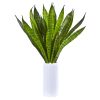 Sansevieria Artificial Plant in White Vase