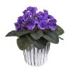 African Violet Artificial Plant in White Vase (Set of 2)