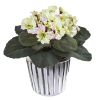 African Violet Artificial Plant in White Vase (Set of 2)