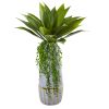 Agave Succulent Artificial Plant in Stoneware Planter