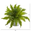 Fern Artificial Plant in Vintage Hanging Planter