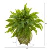 Fern Artificial Plant in Metal Planter