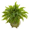 Fern Artificial Plant in Metal Planter