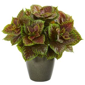 Coleus Artificial Plant in Green Planter (Real Touch)