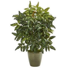 Bracken Fern Artificial Plant in Green Planter