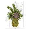 Succulent and Greens Artificial Plant in Metal Planter
