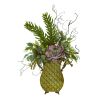 Succulent and Greens Artificial Plant in Metal Planter