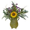 Sunflower Eucalyptus and Berries Plant in Metal Planter