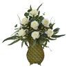 Rose and Eucalyptus Artificial Plant in Metal Planter
