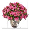 Azalea Artificial Plant in Silver Planter