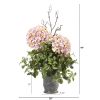Hydrangea and Dusty Miller Artificial Plant in Metal Urn