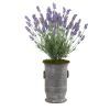 Lavender Artificial Plant in Decorative Metal Planter