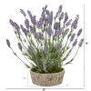 Lavender Artificial Plant in Weathe Red Oak Planter