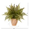 Fern Artificial Plant in Orange Planter