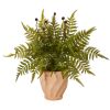 Fern Artificial Plant in Orange Planter
