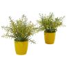 Rosemary Artificial Plant in Yellow Planter (Set of 2)