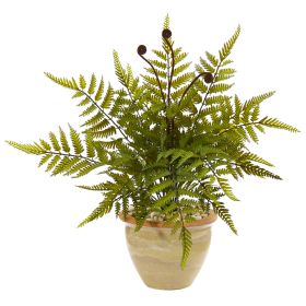 Fern Artificial Plant in Ceramic Planter