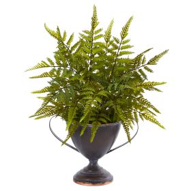Fern Artificial Plant in Metal Goblet