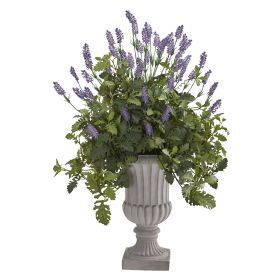 Lavender and Dusty Miller Artificial Plant in Urn