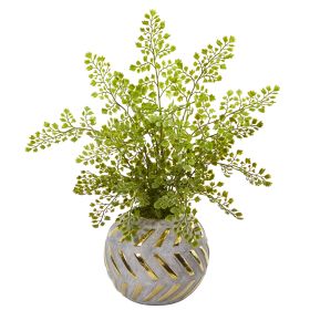Maiden Hair Artificial Plant in Decorative Vase