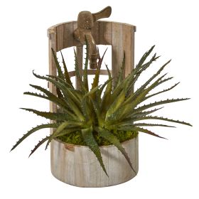 Aloe Artificial Plant in Faucet Planter