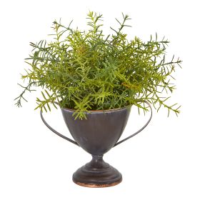 Rosemary Artificial Plant in Metal Goblet