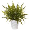 Fern Artificial Plant in White Planter