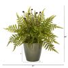 Fern Artificial Plant in Olive Green Planter