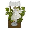 Phalaenopsis Orchid Artificial Plant in Tin Roof Planter