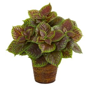 Coleus Artificial Plant in Basket (Real Touch)