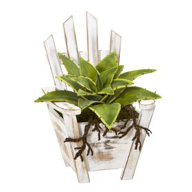 Sanseveria Artificial Plant with Roots in Chair Planter