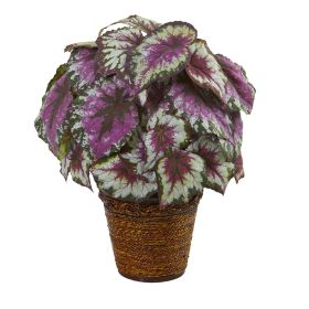 Wax Begonia Artificial Plant in Basket