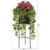 Azalea Wandering Jew Plant in Stand Black Planter