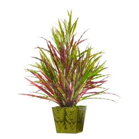 Fall Vanilla Grass Artificial Plant in Green Planter