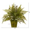 Fern Artificial Plant in Green Planter
