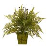 Fern Artificial Plant in Green Planter