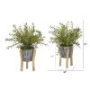 Rosemary Plant in Tin Planter with Legs (Set of 2)
