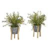 Rosemary Plant in Tin Planter with Legs (Set of 2)