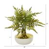 Fern Artificial Plant in Gold and Cream Elegant Vase