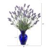 Lavender Artificial Plant in Blue Vase