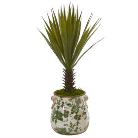 Spiky Agave Artificial Plant in Floral Planter