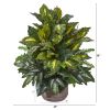 Mixed Greens Artificial Plant in Stoneware Planter